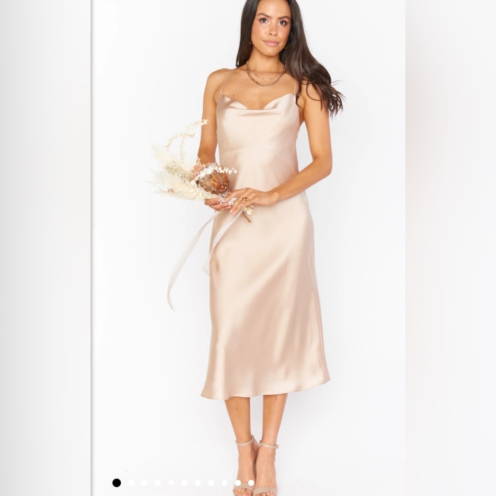 Show Me Your Mumu Verona Cowl Dress  Luxe Satin XS